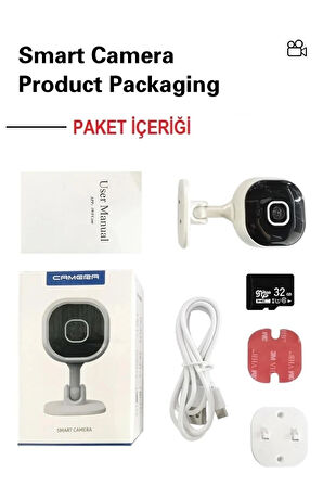 Wifi Kamera + 32GB Hafıza Kart İle Birlikte (Hareket Algılama+Uzaktan İzleme+Video ve Ses Kayıt)