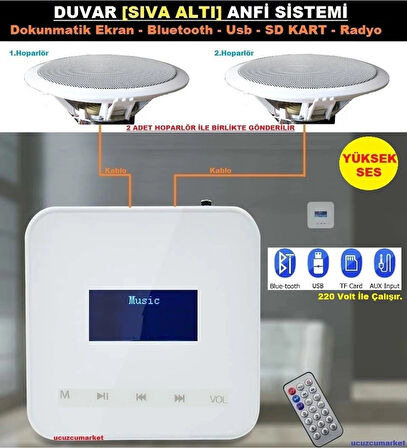 MÜZİK KONTROL DOKUNMATİK ANFİ [SIVA ALTI] (BLUETOOTH-USB-SD KART-RADYO-KUMANDALI)