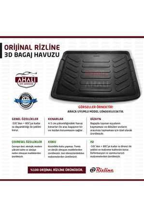 Suziki Vitara 2015 Sonrası Uyumlu  3d Bagaj Havuzu