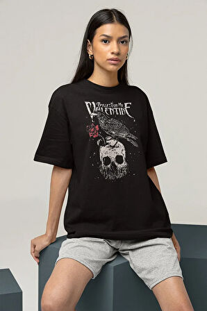 Valentine Baskılı Unisex Oversize Tasarım Tişört