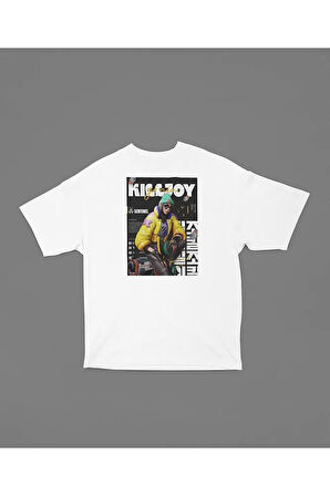 Sentinel Killljoy Karakter Baskılı Unisex Tişört, Oversize Valorannt Tişört