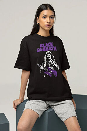 Rock Metal Müzik Grubu Black Sabbath Baskılı Unisex Oversize Tişört