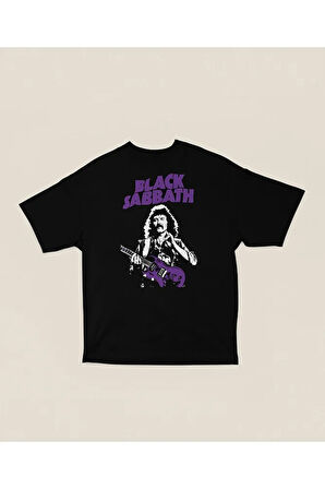 Rock Metal Müzik Grubu Black Sabbath Baskılı Unisex Oversize Tişört