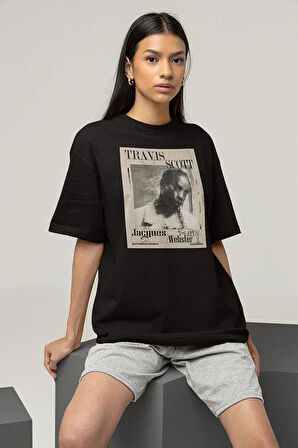 Jacques Rapper Travis Scott Baskılı Unisex Oversize Rap Tişört