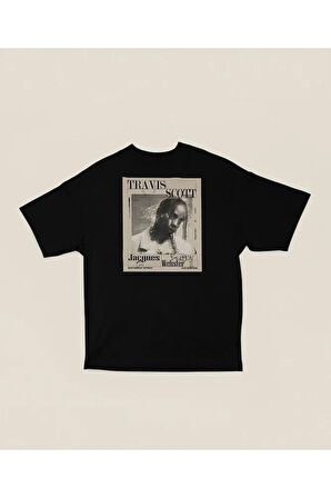 Jacques Rapper Travis Scott Baskılı Unisex Oversize Rap Tişört