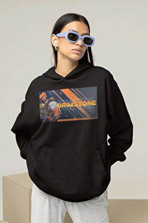 Brimstone Smoke Baskılı Unisex Oversize Vvalorant Hoodie