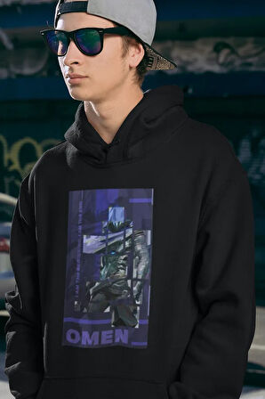 Smoker Omen Baskılı Unisex Oversize Vvalorant Hoodie
