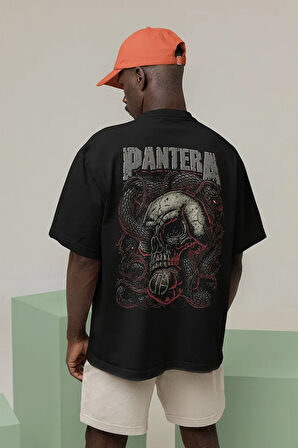Müzik Grubu Pantera Baskılı Unisex Oversize Metal Rock Tişört