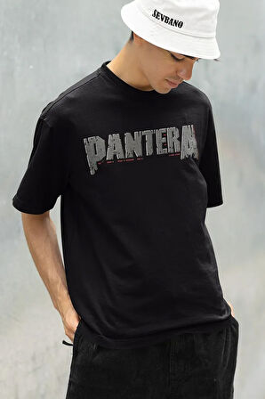 Müzik Grubu Pantera Baskılı Unisex Oversize Metal Rock Tişört