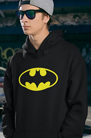 Dc Batman Logo Baskılı Unisex Oversize Hoodie