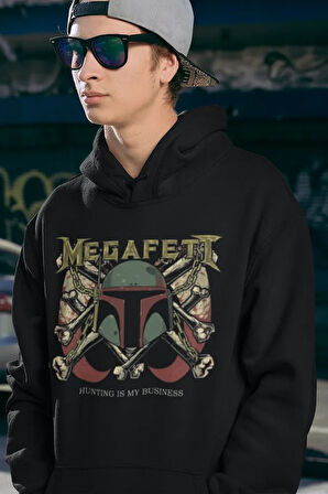 Megadeth Rock Metal Baskılı Unisex Oversize Hunting Is My Business Hoodie