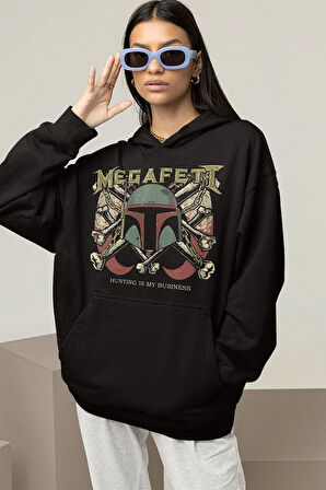 Megadeth Rock Metal Baskılı Unisex Oversize Hunting Is My Business Hoodie