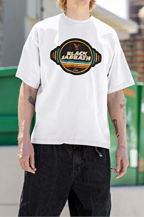 1968 Black Sabbath Müzik Grubu Baskılı Unisex Oversize Tişört