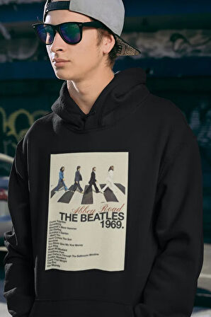 Abbey Road 1969 The Beatles Müzik Grubu Baskılı Unisex Oversize Hoodie