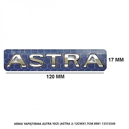 mefsa Opel Astra J Bagaj Yazısı Arma Yapıştırma 12CMX1.7CM