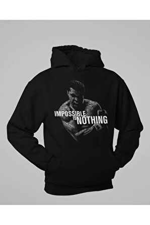 Tasarım Impossible Is Nothing Unisex Oversize Muhammed Alii Clay Hoodie