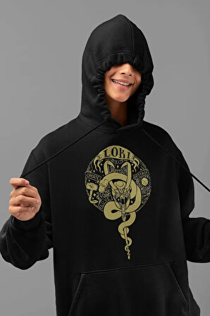 Avengers Loki Baskılı Unisex Oversize Marvel Hoodie