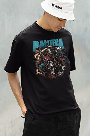 Pantera Rock Metal Müzik Grubu Baskılı Unisex Oversize Tişört