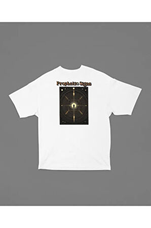Prophetic Signs Baskılı Unisex Tişört, Oversize Tişört