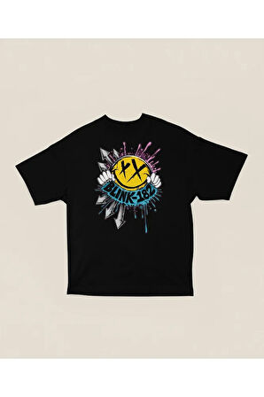 Tasarım Blink-182 Baskılı Unisex Oversize Tişört
