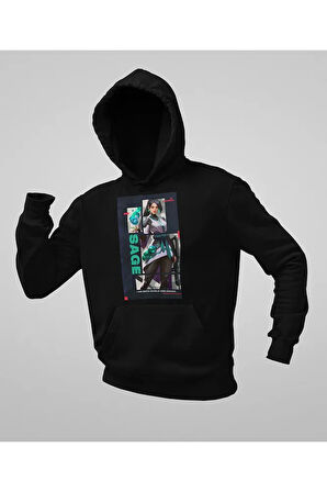 Vallorant Sage Oyun Karakteri Baskılı Unisex Oversize Hoodie