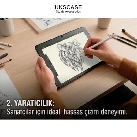 iPad 10.2" (7. 8. ve 9. Nesil) Uyumlu Paperlike Mat Ekran Koruyucu – Kağıt Hissi Veren Özel Yüzey