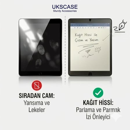 iPad 10.2" (7. 8. ve 9. Nesil) Uyumlu Paperlike Mat Ekran Koruyucu – Kağıt Hissi Veren Özel Yüzey