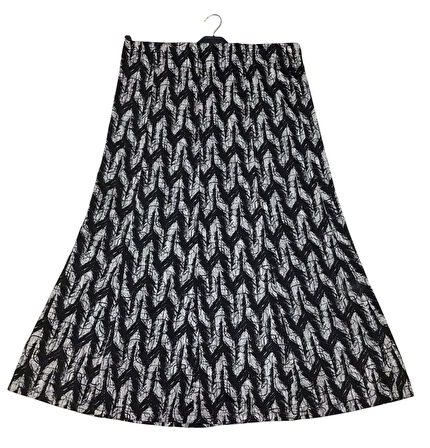 KADIN BELİ LASTİKLİ DESENLİ BALIK ETEK