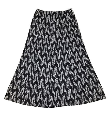 KADIN BELİ LASTİKLİ DESENLİ BALIK ETEK