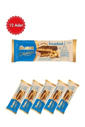 Ülker İstanbul Fındıklı Sütlü Çikolata 93 g x 12 Adet – Gerçek Fındıklı Lezzet