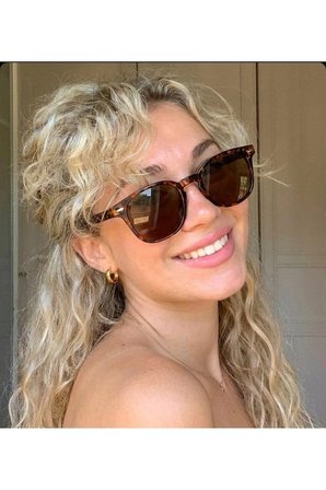 Ulrika Leopar Kahverengi Güneş Gözlüğü Erkek Kadın Güneş Gözlüğü Metal Menteşeli Trend Gözlük