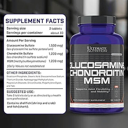 Ultimate Nutrition Glucosamine(Glukozamin) Chondroitin MSM 90 Kapsül