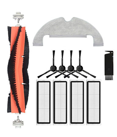 Xiaomi Vacuum Mop 2 Ultra Uyumlu Yedek Fırça Filtre Mop Seti-11 Parça