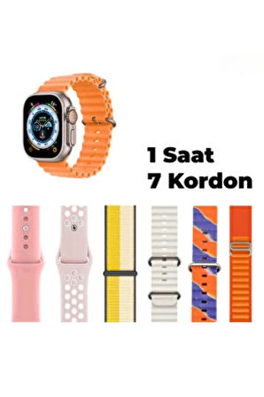 Watch Ultra 8 Ultra 7 in 1 (7 Kordonlu Akıllı Saat) 49 Mm Smart Watch