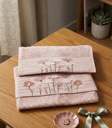 Umay Süzene Bambu Bürümcük Analı Kızlı Havlu Seti (1 Adet 30x50 cm ve 1 Adet 50x90 cm ) %70 Bambu %30 Pamuk