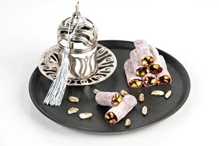 Antep Fıstıklı ve Karadutlu Fitil Lokum - 500 gr paket