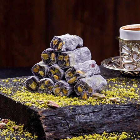 Antep Fıstıklı ve Karadutlu Fitil Lokum - 500 gr paket