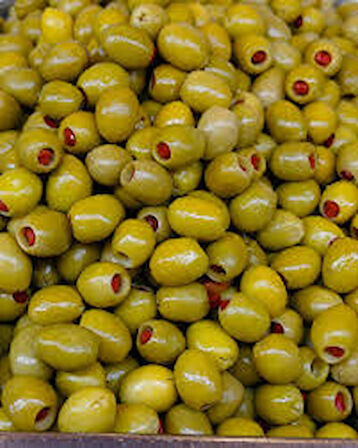 Biber Dolgulu Yeşil Zeytin - 1 KG Paket