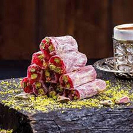 Antep Fıstıklı ve Narlı Fitil Lokum - 500 gr paket