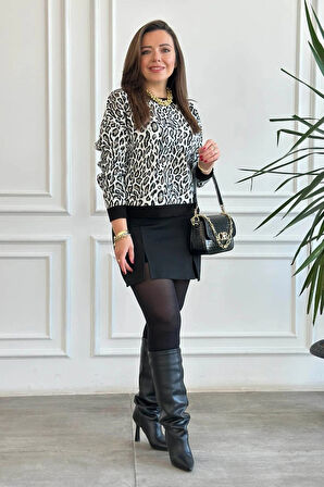 Çelik Kumaş Ön Arka Etek Görünümlü Likralı Şort Etek S-5XL