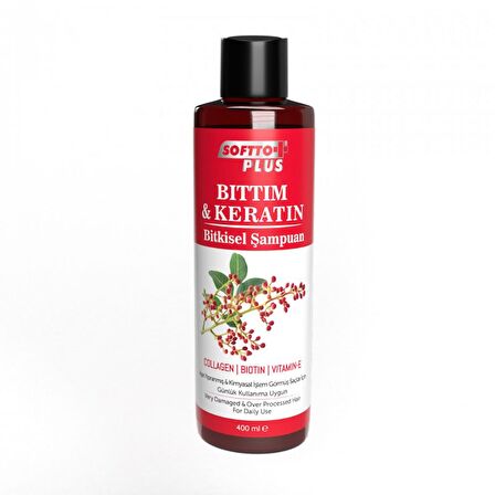 Softto Plus Bıttım & Keratin Yıpranmış Saçlar İçin Güçlendirici Bitkisel Şampuan 400 ml
