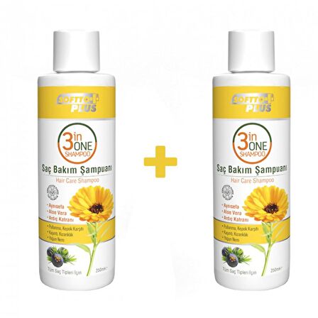 Softto Plus 2 Li 3ın1 Saç Bakım Şampuanı 250 ML+250 ML