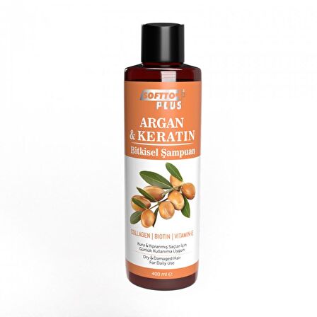 Softto Plus Argan & Keratin Kuru Ve Yıpranmış Saçlar İçin Besleyici Bitkisel Şampuan 400 ml