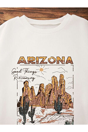 Unisex Arizona Bisiklet Yaka Sweatshirt