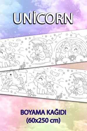 Jumbo Unicorn Dev boyama Kağıdı 60cm x 250cm