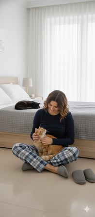 ŞERİCE Unisex Pamuklu İnce Nefes Alan kumaş Pijama Altı