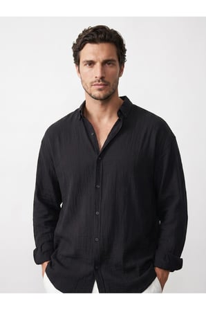 Premium Oversize Müslin Gömlek - % 100 Pamuk, Yıkamalı