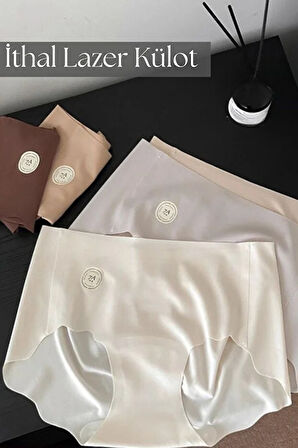 2'li İz Yapmayan Yüksek Bel Lazer Kesim Külot–Nefes Alabilir, Terletmeyen Konforlu İthal Çamaşır