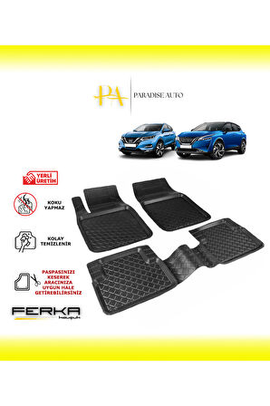 Nissan Qashqai 3 Elektrikli 2021 ve Üstü Uyarlanabilir Havuzlu Paspas