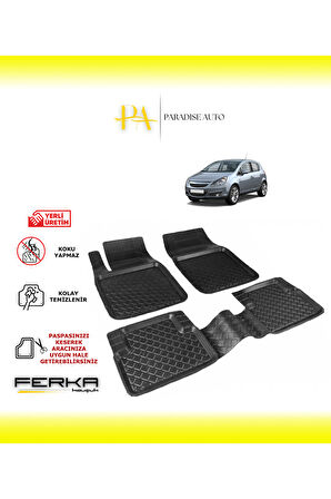 Opel Corsa D 2007-2014 Uyarlanabilir Havuzlu Paspas
